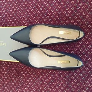 Louise et Cie Navy Leather Kitten Pumps size 8M